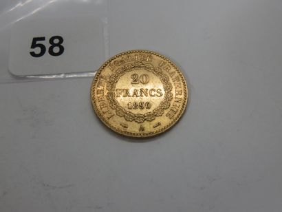 Gold coin - France - 20 Francs Génie 1890...