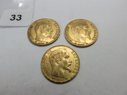 Gold coins - France - Lot of 3 x 20 Francs...