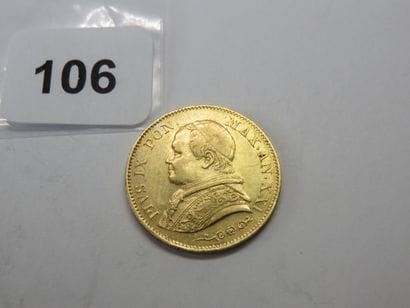 Gold coin - Papal States - 20 Lire Pius IX...