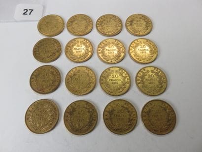 Gold coins - France - Lot of 16 x 20 Francs...