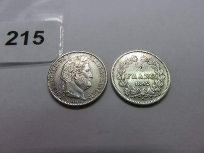 Coins - France - Lot of 2 x 1/2 Franc Louis-Philippe...