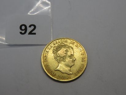 Gold coin - Spain - 80 Reales Isabella II...