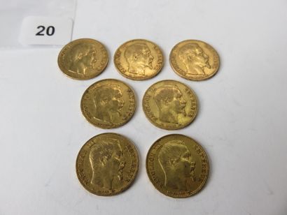 Gold coins - France - Lot of 7 x 20 Francs...