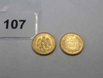 Gold coins - Mexico - Lot of 2 x Dos Pesos...