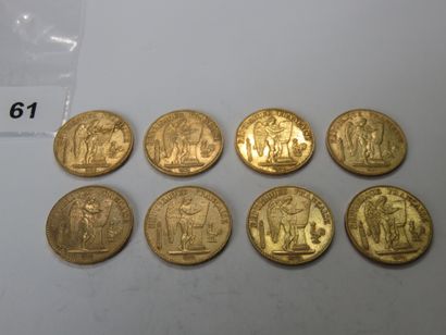 Gold coins - France - Lot of 8 x 20 Francs...