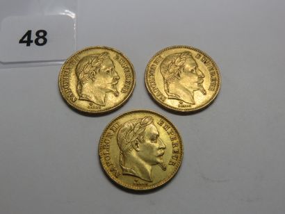 Gold coins - France - Lot of 3 x 20 Francs...