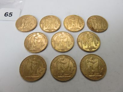 Gold coins - France - Lot of 10 x 20 Francs...