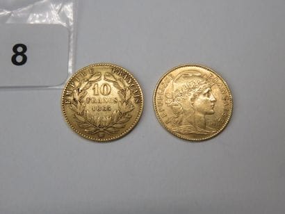 Gold coins - France - Lot of 2 x 10 Francs,...