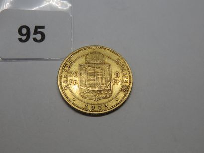 Gold coin - Hungary - 20 Francs / 8 Forint...