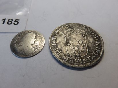 Monnaies Royales - Louis XIV - Lot de 2 monnaies...