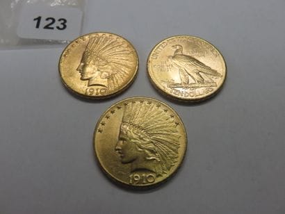 Gold Coins - USA - Lot of 3 x 10 Dollars...