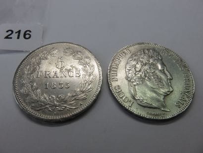 Coins - France - Lot of 2 x 5 Francs Louis-Philippe...