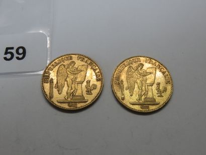 Gold coins - France - Lot of 2 x 20 Francs...