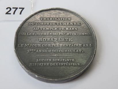 Médaille - Honneurs à Turenne (1611 - 1675),...