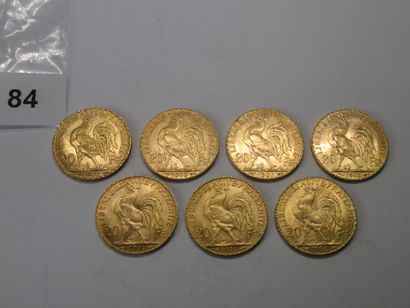 Gold coins - France - Lot of 7 x 20 Francs...