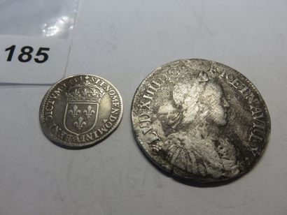 Monnaies Royales - Louis XIV - Lot de 2 monnaies...