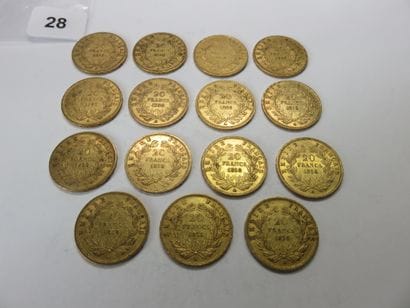 Gold coins - France - Lot of 15 x 20 Francs...