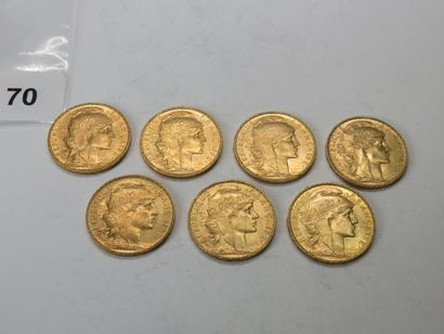 Gold coins - France - Lot of 7 x 20 Francs...