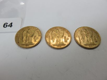 Gold Coins - France - Lot of 3 x 20 Francs...