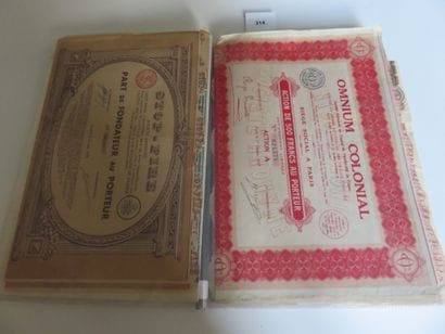 Scripophilie - Lot 37 de Titres anciens,...