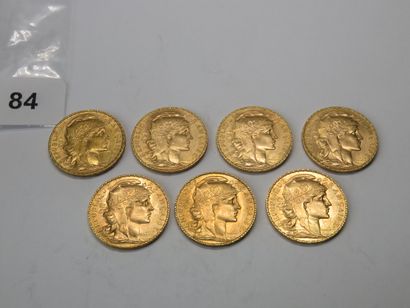 Gold coins - France - Lot of 7 x 20 Francs...