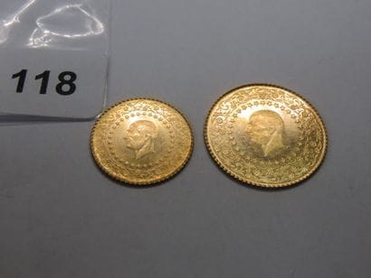 Gold coins - Turkey - Lot of 2 Ataturk luxury...