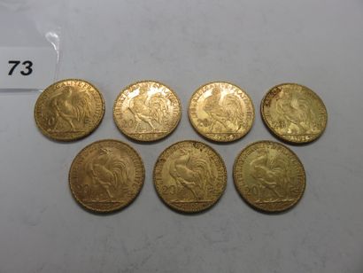 Gold coins - France - Lot of 7 x 20 Francs...