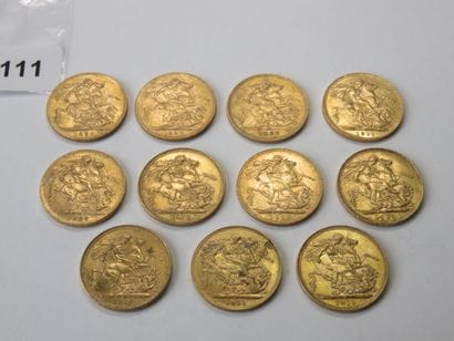 Gold coins - British Empire - Lot of 11 x...
