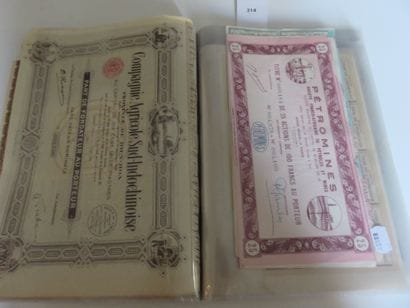 Scripophilie - Lot 37 de Titres anciens,...