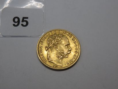 Gold coin - Hungary - 20 Francs / 8 Forint...