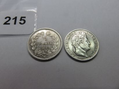 Coins - France - Lot of 2 x 1/2 Franc Louis-Philippe...
