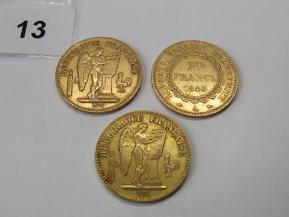 Gold coins - France - Lot of 3 x 20 Franc...