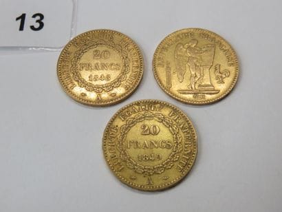 Gold coins - France - Lot of 3 x 20 Franc...