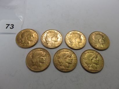 Gold coins - France - Lot of 7 x 20 Francs...