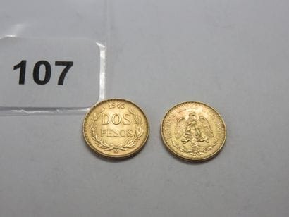 Gold coins - Mexico - Lot of 2 x Dos Pesos...