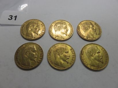 Gold coins - France - Lot of 6 x 20 Francs...
