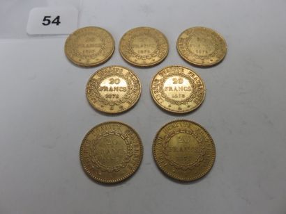 Gold coins - France - Lot of 7 x 20 Francs...