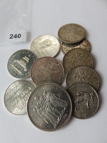 Silver coins - France - Lot of 10 silver...