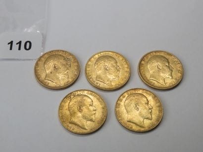 Gold coins - British Empire - Lot of 5 x...