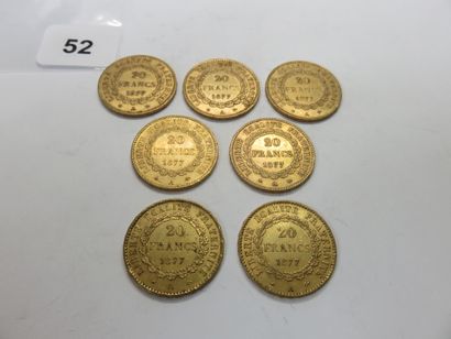 Gold Coins - France - Lot of 7 x 20 Francs...