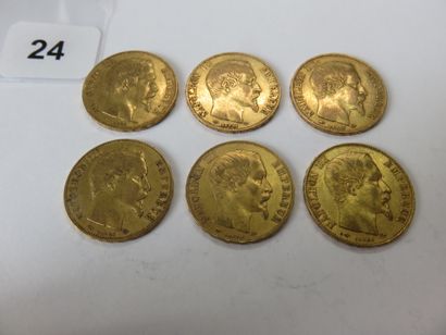 Gold coins - France - Lot of 6 x 20 Francs...
