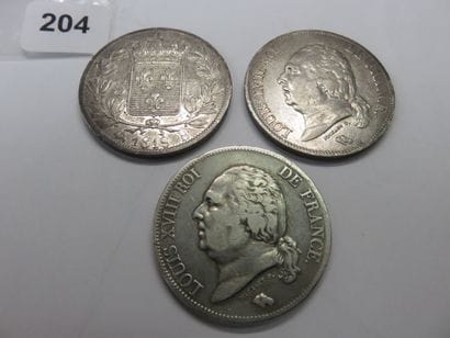 Coins - France - Lot of 3 x 5 Francs Louis...