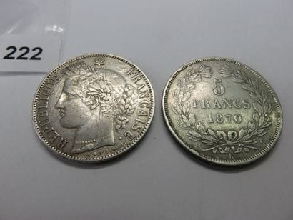 Coins - France - Lot of 2 x 5 Francs Cérès...