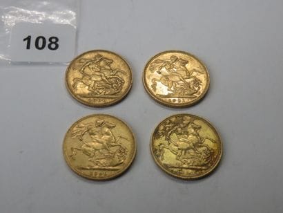 Gold coins - British Empire - Lot of 4 x...