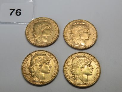 Gold Coins - France - Lot of 4 x 20 Francs...