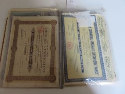 Scripophilie - Lot 37 de Titres anciens,...