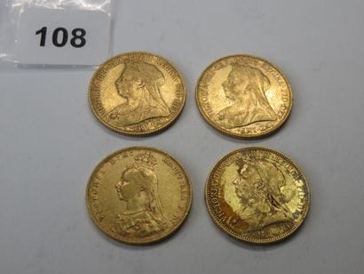 Gold coins - British Empire - Lot of 4 x...