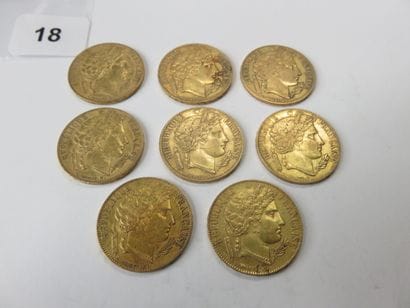 Gold Coins - France - Lot of 8 x 20 Francs...