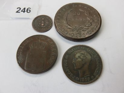Coins - Greece - Lot of 4 copper coins, 1...