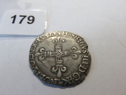 Monnaie Royale - Henri III - 1/8 d'écu, croix...